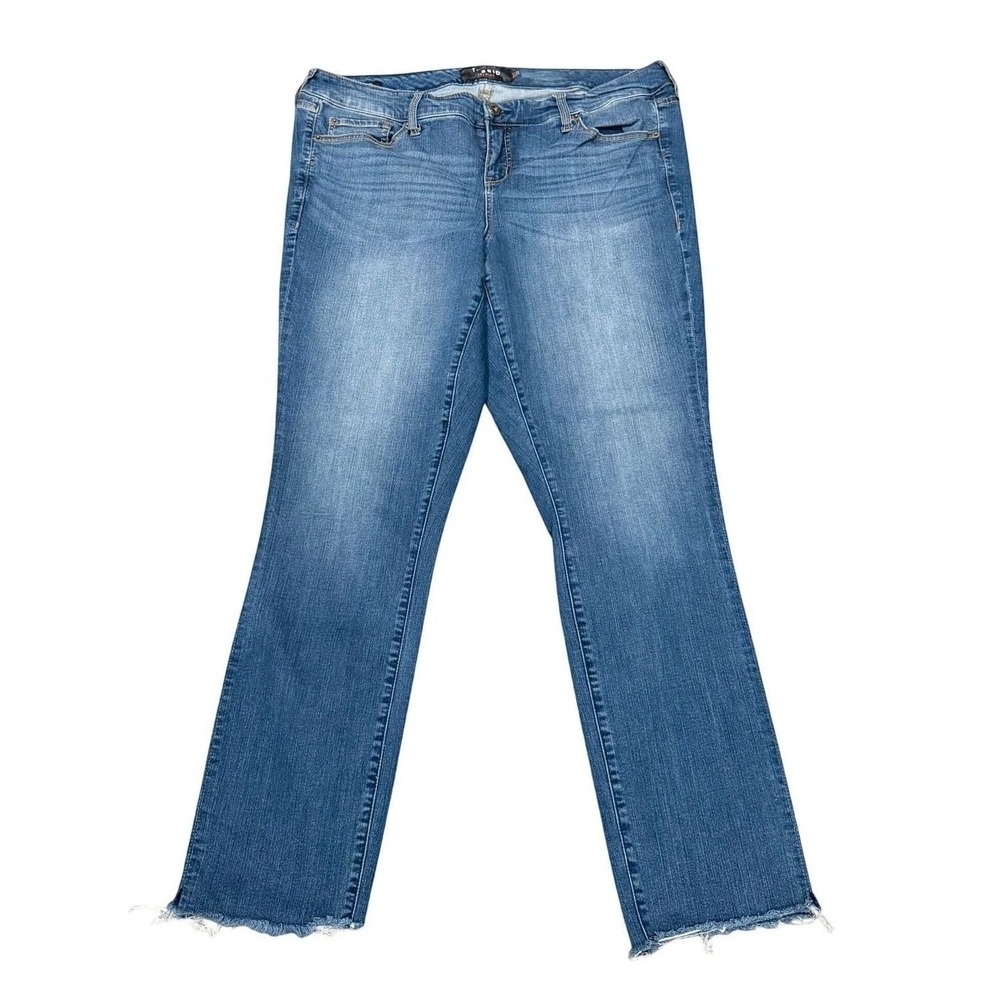 Torrid Skinny Jeans Womens Blue Raw Hem Casual 18XT